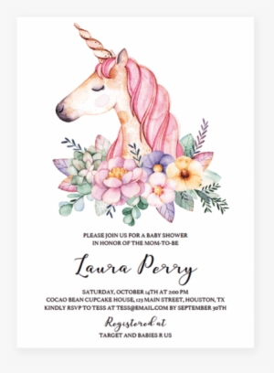 Unicorn Invitation Template For A Girl Baby Shower - Baby Shower Invitation Unicorn