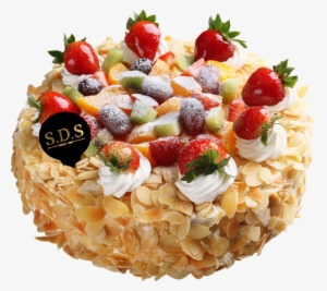 Vanilla & Pandan Sponge With Fresh Cream & Mango Peach - Stuffing