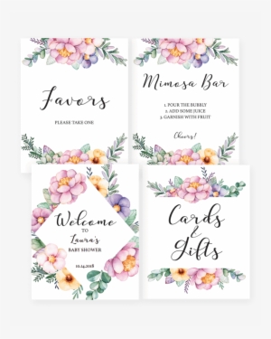 Printable Baby Shower Decorations With Pink And Purple - Pink