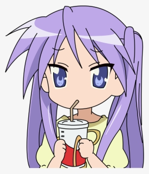 I Love Anime Girls Drinking Tea/coffee/whatever, Or - Anime Twin Tail Purple Hair