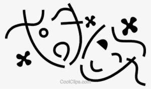 Comedy And Drama Masks Royalty Free Vector Clip Art - Mascara De Teatro Vetor