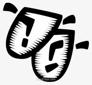 Drama, Masks Royalty Free Vector Clip Art Illustration