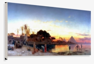 Landscape On The Nile With The Pyramids In The Back
