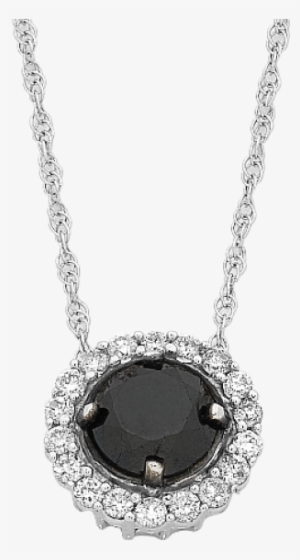 14ct White Gold Black Diamond Pendant - Salera's - Melbourne City