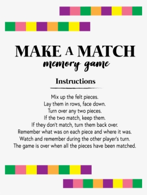New Make A Match Memory Game - Game