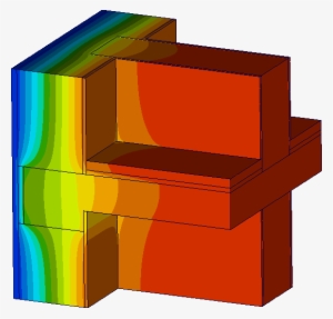 Image Of Thermal Simulation Results For A Heat Bridge - Numerical Heat Transfer Application