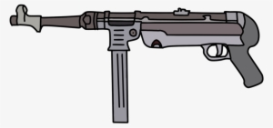 Drawn Rifle Submachine Gun - Cartoon Machine Gun Png
