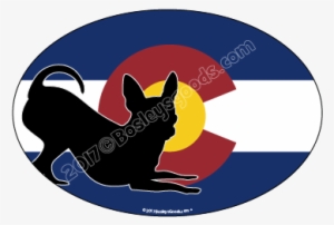 I Love My Colorado Chihuahua Dog Sticker Oval