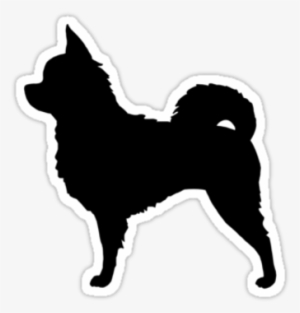 Long Haired Chihuahua Silhouette Sticker - Long Haired Chihuahua Silhouette