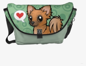 Red Brindle Longhaired Chihuahua Messenger Bag