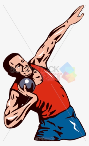 Stock Illustration Of Old Fashioned Cartoon Drawing - Short Put Throw Clip Art