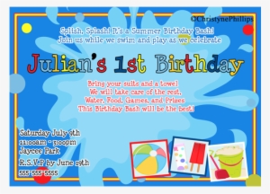 Summer Splash Pool Birthday Party Custom Digital Invitations