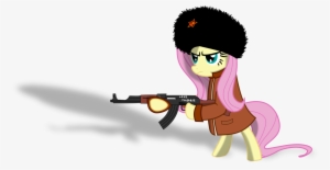 Fluttershy Holding Ak-47 By Albert238391 On Deviantart - My Little Pony Ak47