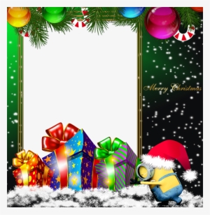 Merry Christmas Green Png Minion Photo Frame - Christmas Gift Postcard Post Card
