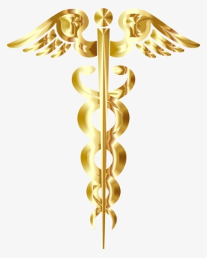 Vector Freeuse Library Caduceus Transparent Gold - Caduceus Gold
