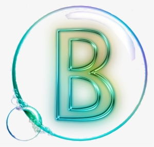 Cropped Vector Rainbow Water Bubbles Transparent Isolated - Neon Green Letter B