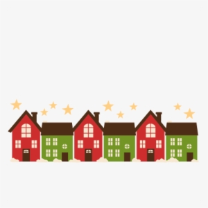 Christmas Houses Svg Scrapbook Title Christmas Cut - Illustration
