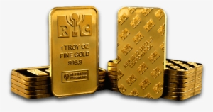 Republic Metals 1 Oz Gold Bar Front Back Schiffgold - Gold Bar