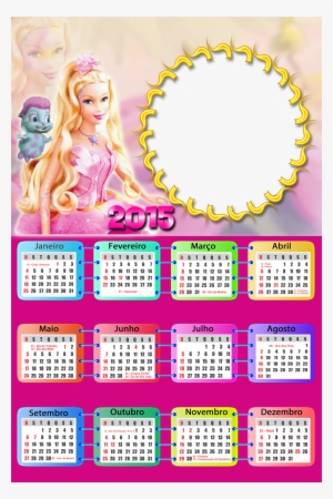 Moldura Barbie 2015 - Calendar - 1000x1500 PNG Download - PNGkit