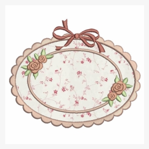 Moldura Com Aplique 14 Cm Machine Embroidery, Tags, - Molduras Em Aplique