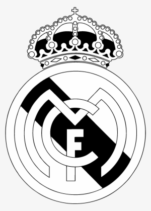 Real Madrid C F Logo Black And Ahite - Real Madrid Logo