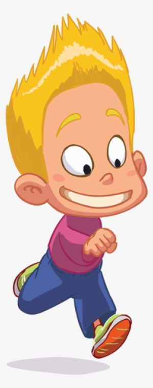 Kid Running Sticker - Dibujo Niño Rubio