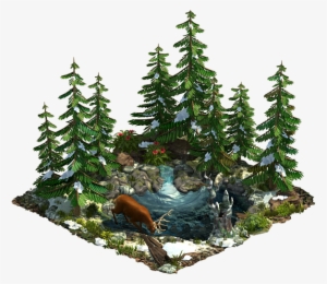 Winter Pond Habitat - Christmas Tree