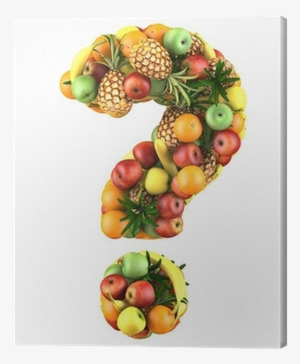 Question Mark Made From 3d Fruits
