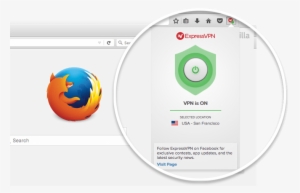 Close Up Of The Expressvpn Browser Add On For Firefox - Mozilla Firefox Vpn