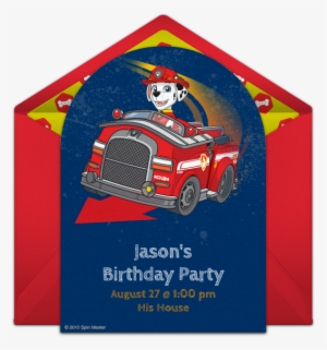 Paw Patrol Marshall Online Invitation - Birthday