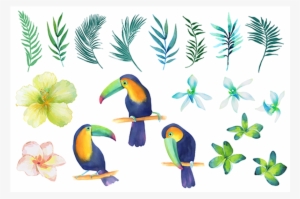 Birds And Leaves Elements S689 - Clip Art