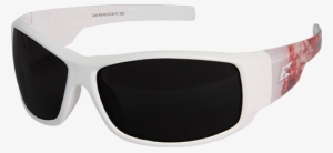 Edge Caraz Patriot Safety Glasses, White Frame Smoke - Edge Eyewear Hz146-p2 Caraz Patriot 2 Smoke Lens, White
