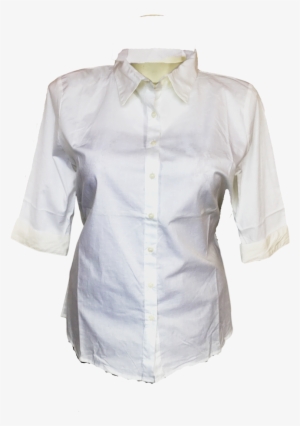 Stretch Button Up Cotton Blouse White - Blouse