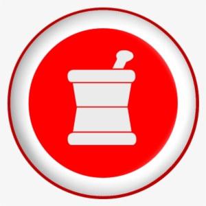 Mortar Pestle Pharmacy Symbol Red Button - Pharmacy Button