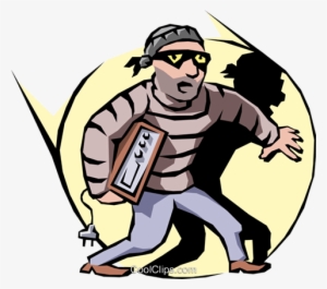 Thief Royalty Free Vector Clip Art Illustration - Criminal Activity