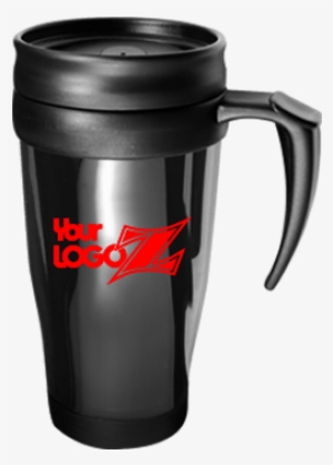15 Oz Translucent Travel Tumbler With Handle - Promotional Translucent Black Travel Mug With Logo