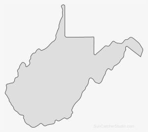 West Virginia Map Outline Png Shape State Stencil Clip - West Virginia State Png