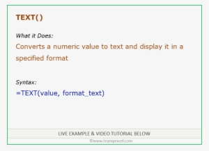 Excel Text Function - Replace Example