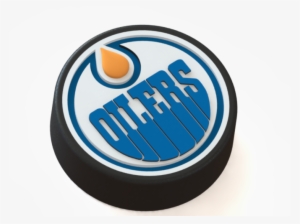 Edmonton Oilers Logo On Ice Hockey Puck 3d Print - Edmonton Oilers
