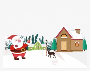 Hand-painted Flat Santa Claus Decoration Vector - Christmas Day