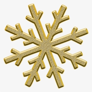 Snowflake Snow Decor - Gold Snowflake Transparent Background