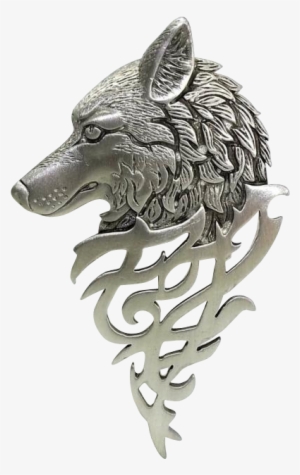 Wolf Head Silver Lapel Pin - Wild Boar Ring