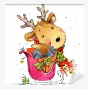 Watercolor Illustration For New Year And Christmas - Watercolor Painting