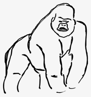 Gorilla Clip Art Cartoon - Gorilla Line Art