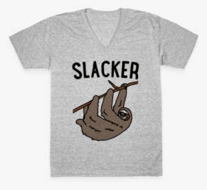 Slacker Sloth V-neck Tee Shirt - T-shirt