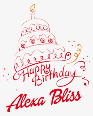 Alexa Bliss Happy Birthday Vector Cake Name Png - Portable Network Graphics