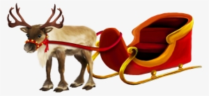 Empty Santa Sleigh And Reindeer