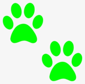 Bulldog Paw Print Clip Art - Lime Green Paw Print