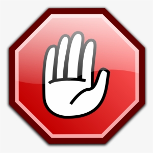 Free Clip Art Of Hand - Stop Sign Hand Black And White - 1963x2400 PNG