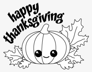Happy Thanksgiving Kawaii Pumpkins - Thanksgiving